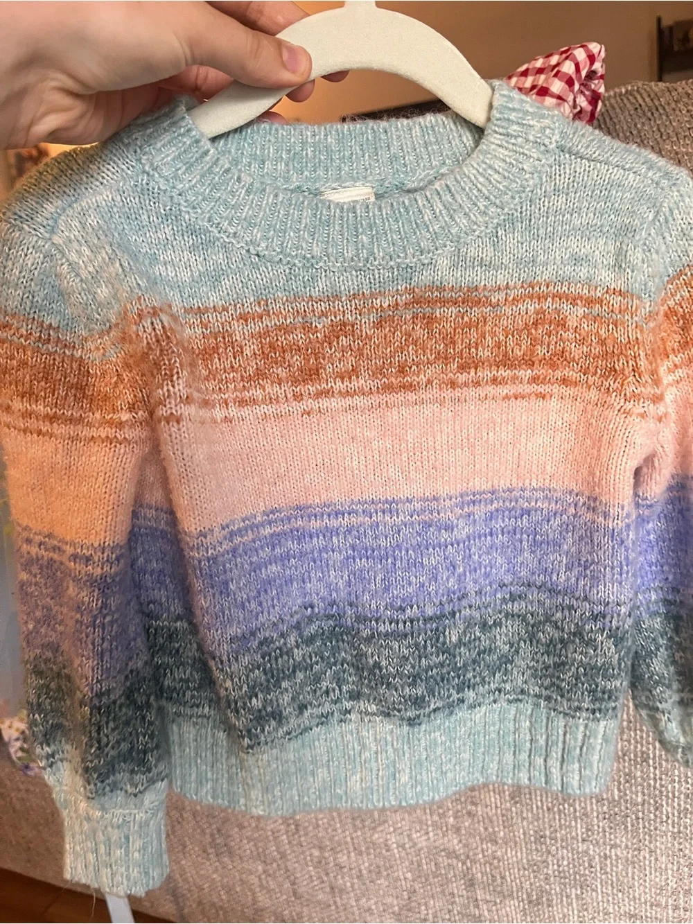 OshKosh B'gosh Pastel Rainbow Knit Sweater - Blue, Peach, Pink, Lavender